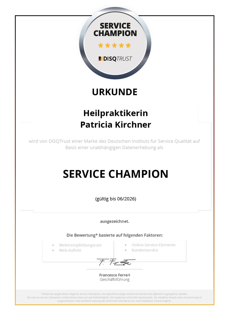 Urkunde DISQTrust Auszeichnung Patricia Kirchner